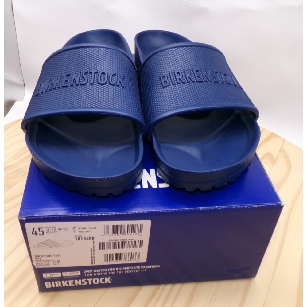 Birkenstock Barbados EVA Slide Sandals Mens Navy Size 45 US 12 Regular Fit NEW